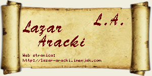 Lazar Aracki vizit kartica